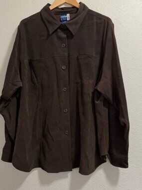 Venezia Jeans Clothing Company - Chocolate Brown Shirt Jacket - Size 22/24